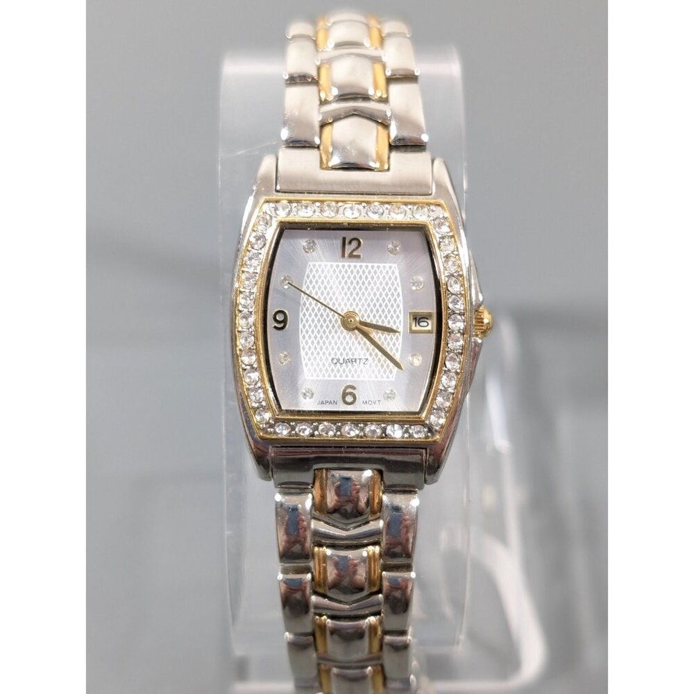 Avon Womens Two Tone Crystal‎ Accent Date Indicator Classic Watch 6.5 inch